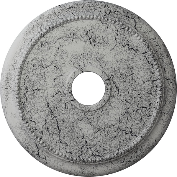 Ekena Millwork Crendon Medallion (Canopies up to 4 3/8"), 24 1/8"OD x 4 3/8"ID x 2 1/4"P, Ultra Pure White Crackle CM24CRUWC - main